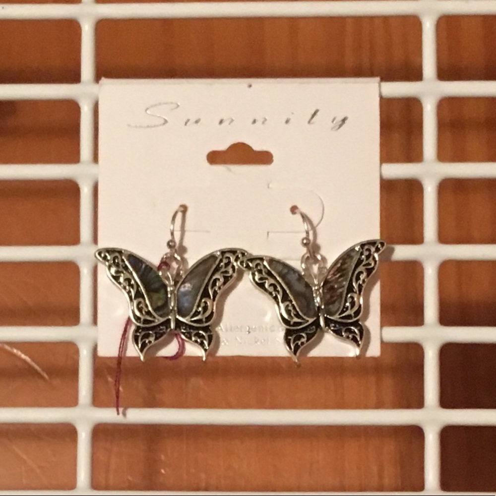 Silver butterfly earrings 🦋
